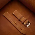 Bracelet montre cuir suédé 14 à 22 mm vintage – Couleur du bracelet light brown