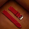 Bracelet montre cuir suédé 14 à 22 mm vintage – Couleur du bracelet red