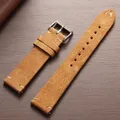 Bracelet montre cuir suédé 14 à 22 mm – Couleur du bracelet yellow brown