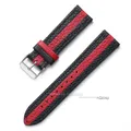 Bracelet montre cuir vache étanche 20 à 22 mm – Couleur du bracelet black red