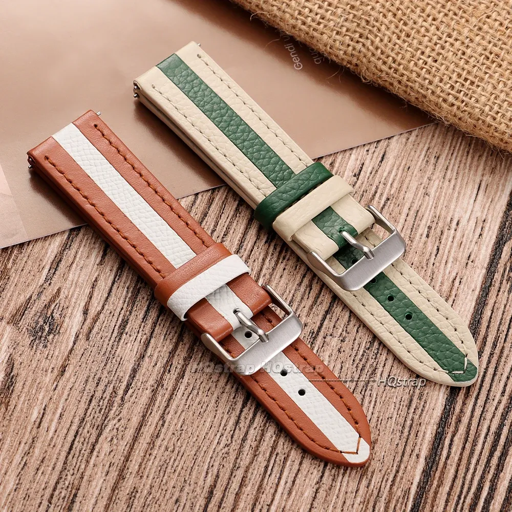 Bracelet montre cuir vache étanche 20 à 22 mm