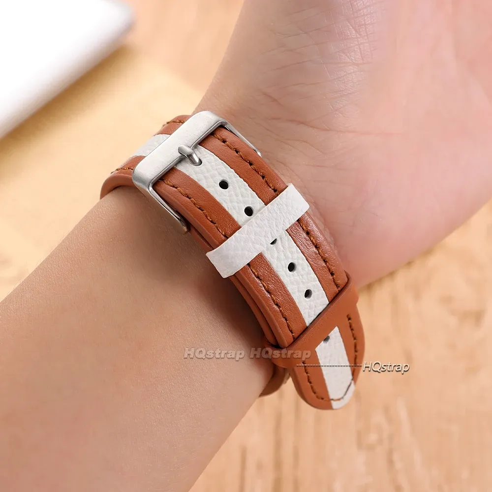 Bracelet montre cuir vache étanche 20 à 22 mm