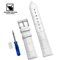 Bracelet montre cuir vachette 12 à 22 mm souple – Band Color Blanc 1