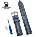 Bracelet montre cuir vachette 12 à 22 mm souple – Band Color Bleu 1