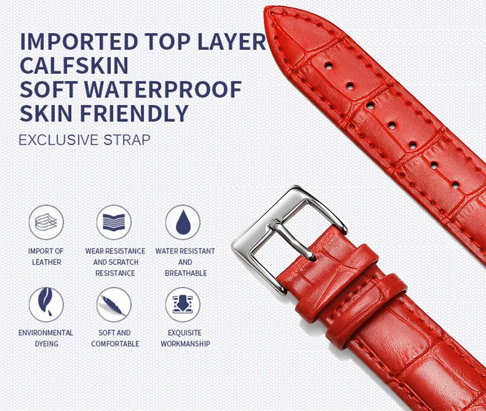 Bracelet montre cuir vachette 12 à 22 mm souple