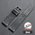 Bracelet montre cuir vachette 18 à 24 mm ciré huilé – Couleur du bracelet Black