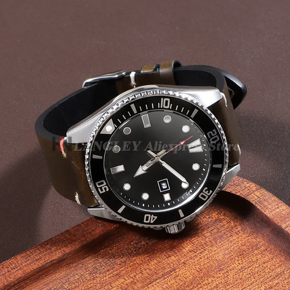 Bracelet montre cuir vachette 18 à 24 mm ciré huilé
