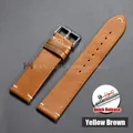 Bracelet montre cuir vachette 18 à 24 mm ciré huilé – Couleur du bracelet Yellow Brown