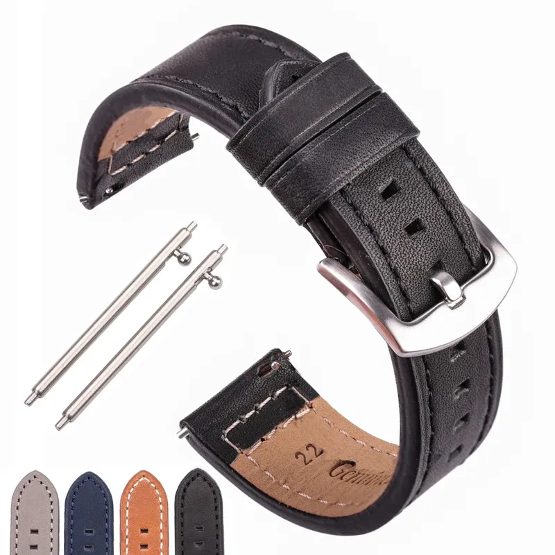 Bracelet montre cuir vachette 18 à 24 mm pour Samsung Gear S3
