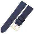 Bracelet montre cuir vachette 18 à 24 mm pour Samsung Gear S3 – Couleur du bracelet Boucle en or bleu