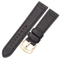 Bracelet montre cuir vachette 18 à 24 mm pour Samsung Gear S3 – Couleur du bracelet Boucle en or noir
