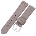 Bracelet montre cuir vachette 18 à 24 mm pour Samsung Gear S3 – Couleur du bracelet Boucle argentée grise