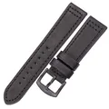 Bracelet montre cuir vachette 18 à 24 mm pour Samsung Gear S3 – Couleur du bracelet Boucle noire noire