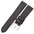 Bracelet montre cuir vachette 18 à 24 mm pour Samsung Gear S3 – Couleur du bracelet Boucle noire argentée