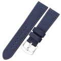 Bracelet montre cuir vachette 18 à 24 mm pour Samsung Gear S3 – Couleur du bracelet Boucle argentée bleue