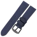 Bracelet montre cuir vachette 18 à 24 mm pour Samsung Gear S3 – Couleur du bracelet Boucle bleu noir