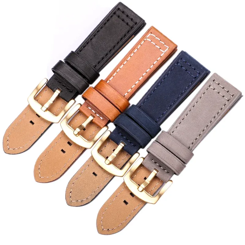 Bracelet montre cuir vachette 18 à 24 mm pour Samsung Gear S3