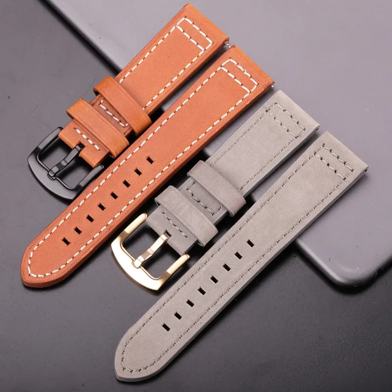 Bracelet montre cuir vachette 18 à 24 mm pour Samsung Gear S3