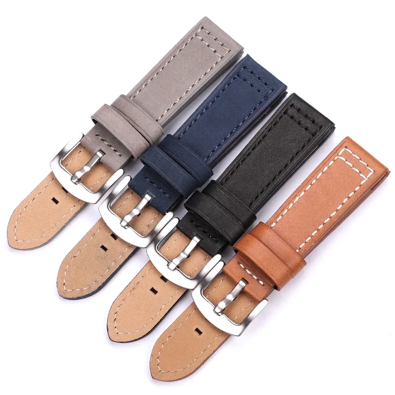 Bracelet montre cuir vachette 18 à 24 mm pour Samsung Gear S3