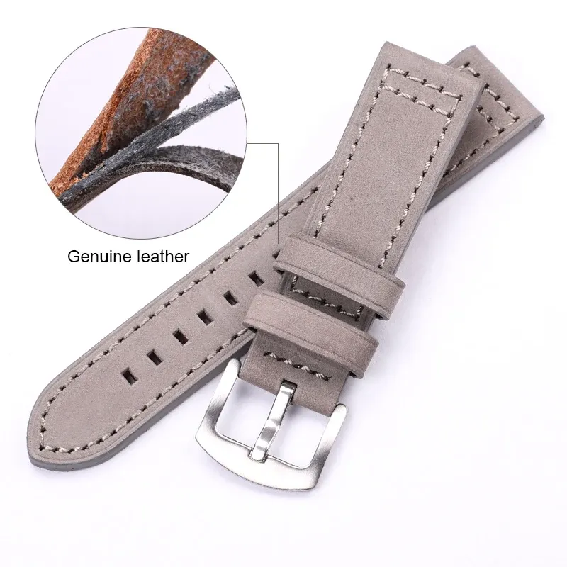 Bracelet montre cuir vachette 18 à 24 mm pour Samsung Gear S3
