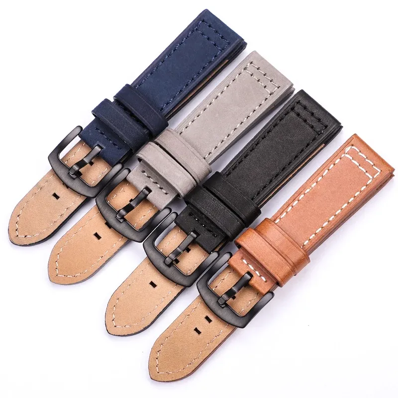 Bracelet montre cuir vachette 18 à 24 mm pour Samsung Gear S3