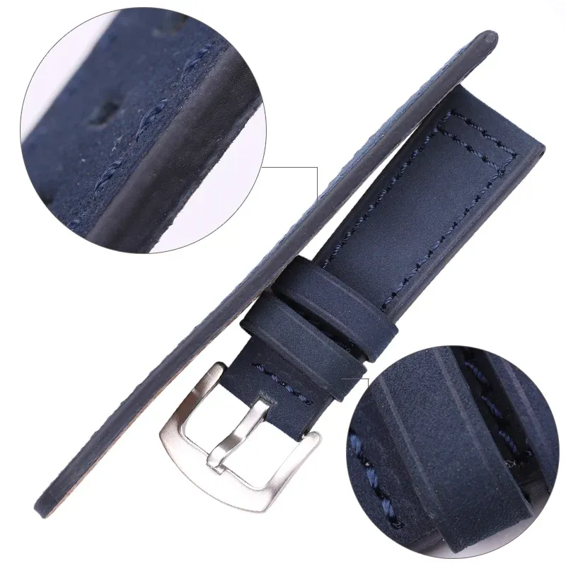 Bracelet montre cuir vachette 18 à 24 mm pour Samsung Gear S3