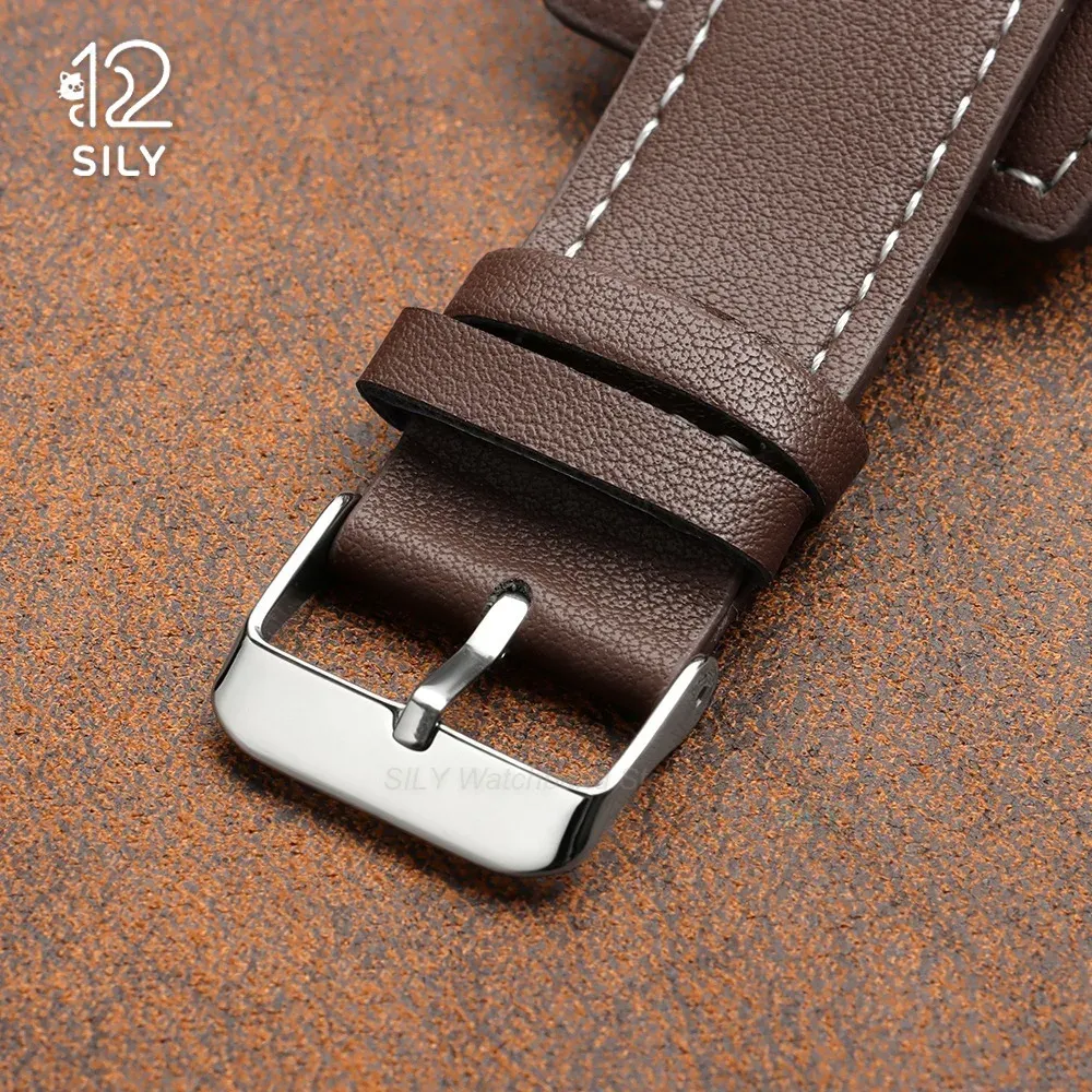 Bracelet montre cuir vachette 20 à 24 mm mat