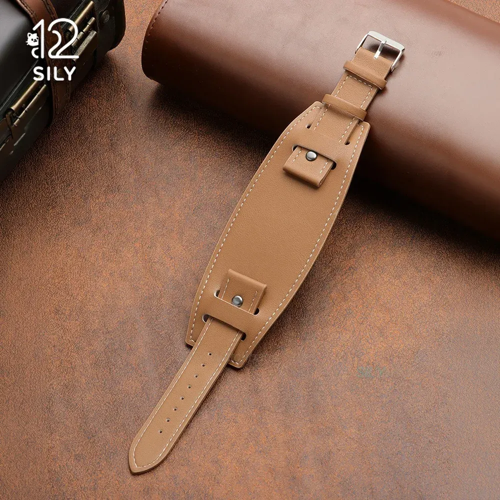 Bracelet montre cuir vachette 20 à 24 mm mat