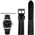 Bracelet montre cuir vachette croco 20 et 22 mm – Couleur du bracelet Black black A