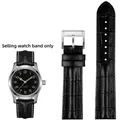 Bracelet montre cuir vachette croco 20 et 22 mm – Couleur du bracelet Black silver A