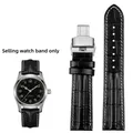 Bracelet montre cuir vachette croco 20 et 22 mm – Couleur du bracelet Black w silver B
