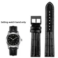Bracelet montre cuir vachette croco 20 et 22 mm – Couleur du bracelet Black white silver A