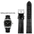 Bracelet montre cuir vachette croco 20 et 22 mm – Couleur du bracelet Black white silver A