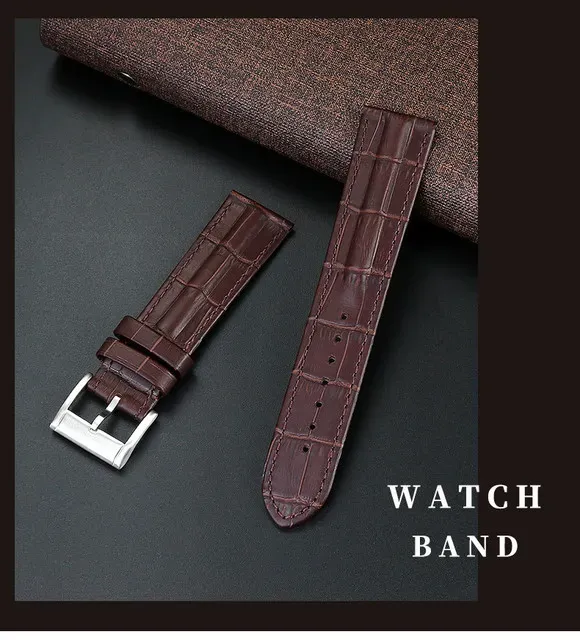 Bracelet montre cuir vachette croco 20 et 22 mm