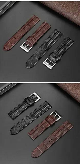 Bracelet montre cuir vachette croco 20 et 22 mm