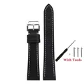 Bracelet montre cuir veau 17 à 24 mm rétro dégradé – Couleur du bracelet Black