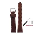 Bracelet montre cuir veau 17 à 24 mm rétro dégradé – Couleur du bracelet Dark Brown