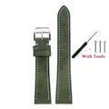 Bracelet montre cuir veau 17 à 24 mm rétro dégradé – Couleur du bracelet Dark Green