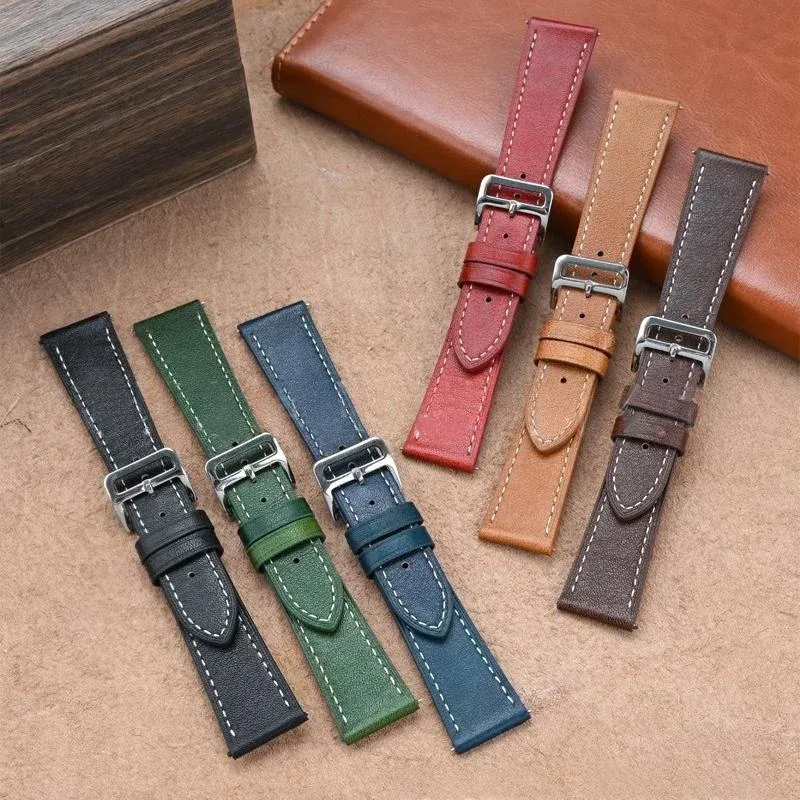 Bracelet montre cuir veau 17 à 24 mm rétro dégradé