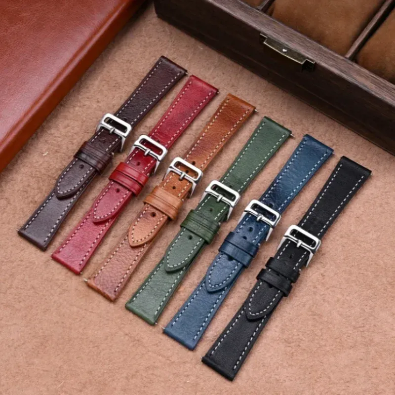 Bracelet montre cuir veau 17 à 24 mm rétro dégradé