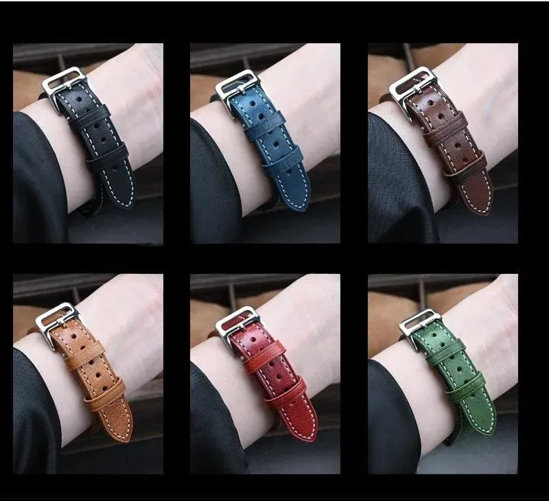 Bracelet montre cuir veau 17 à 24 mm rétro dégradé