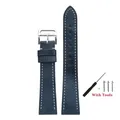 Bracelet montre cuir veau 17 à 24 mm rétro dégradé – Couleur du bracelet Royal Blue