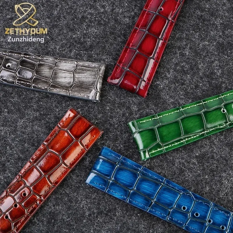 Bracelet montre cuir veau croco 18 à 22 mm