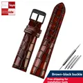 Bracelet montre cuir veau croco 18 à 22 mm – Couleur du bracelet brown black