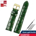 Bracelet montre cuir veau croco 18 à 22 mm – Couleur du bracelet green gold