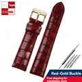 Bracelet montre cuir veau croco 18 à 22 mm – Couleur du bracelet red gold