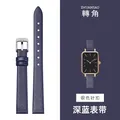 Bracelet montre cuir veau fin 6 à 24 mm étanche – Couleur du bracelet dark blue-silver