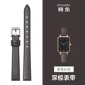 Bracelet montre cuir veau fin 6 à 24 mm étanche – Couleur du bracelet dark brown-silver