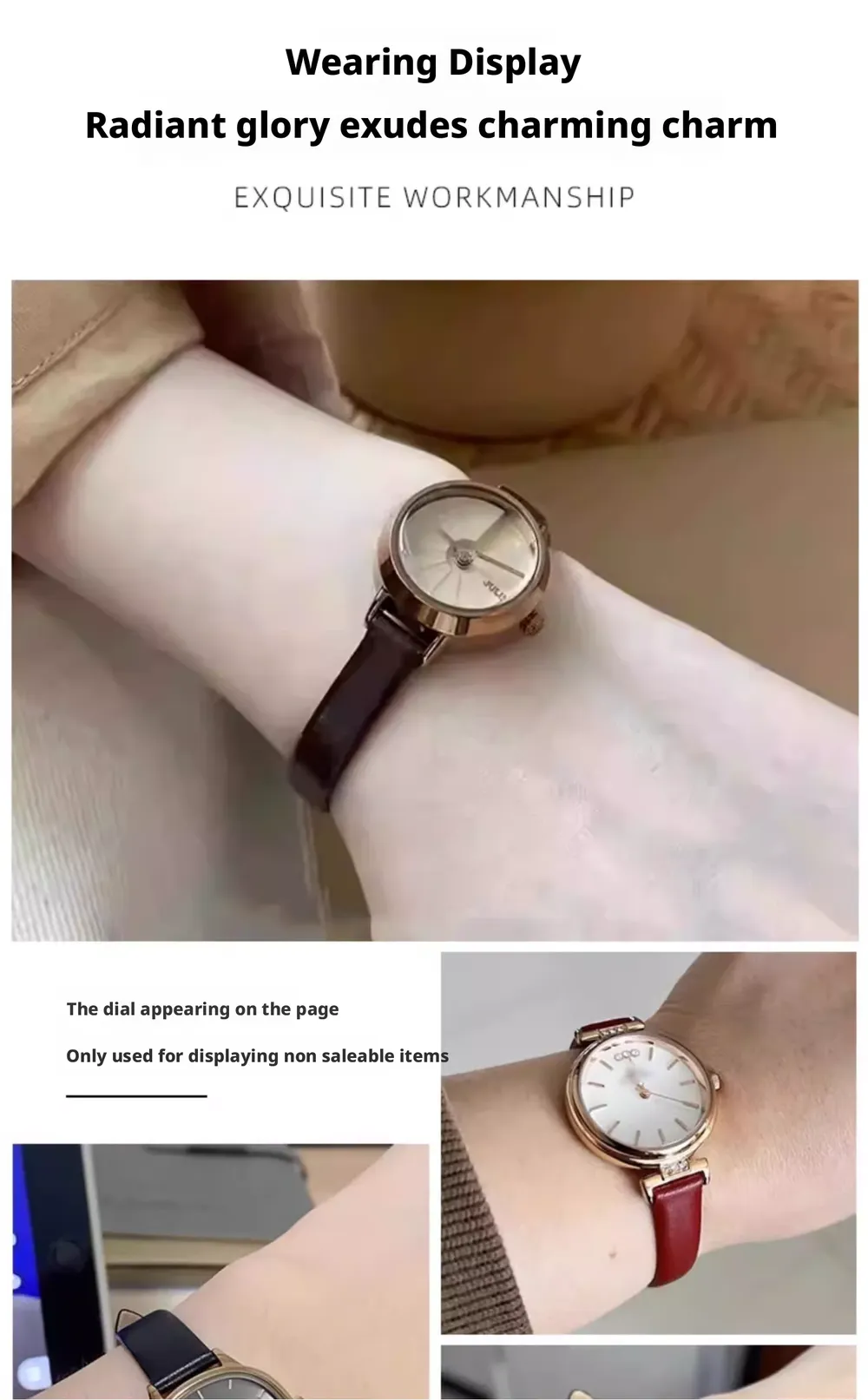 Bracelet montre cuir veau fin 6 à 24 mm étanche