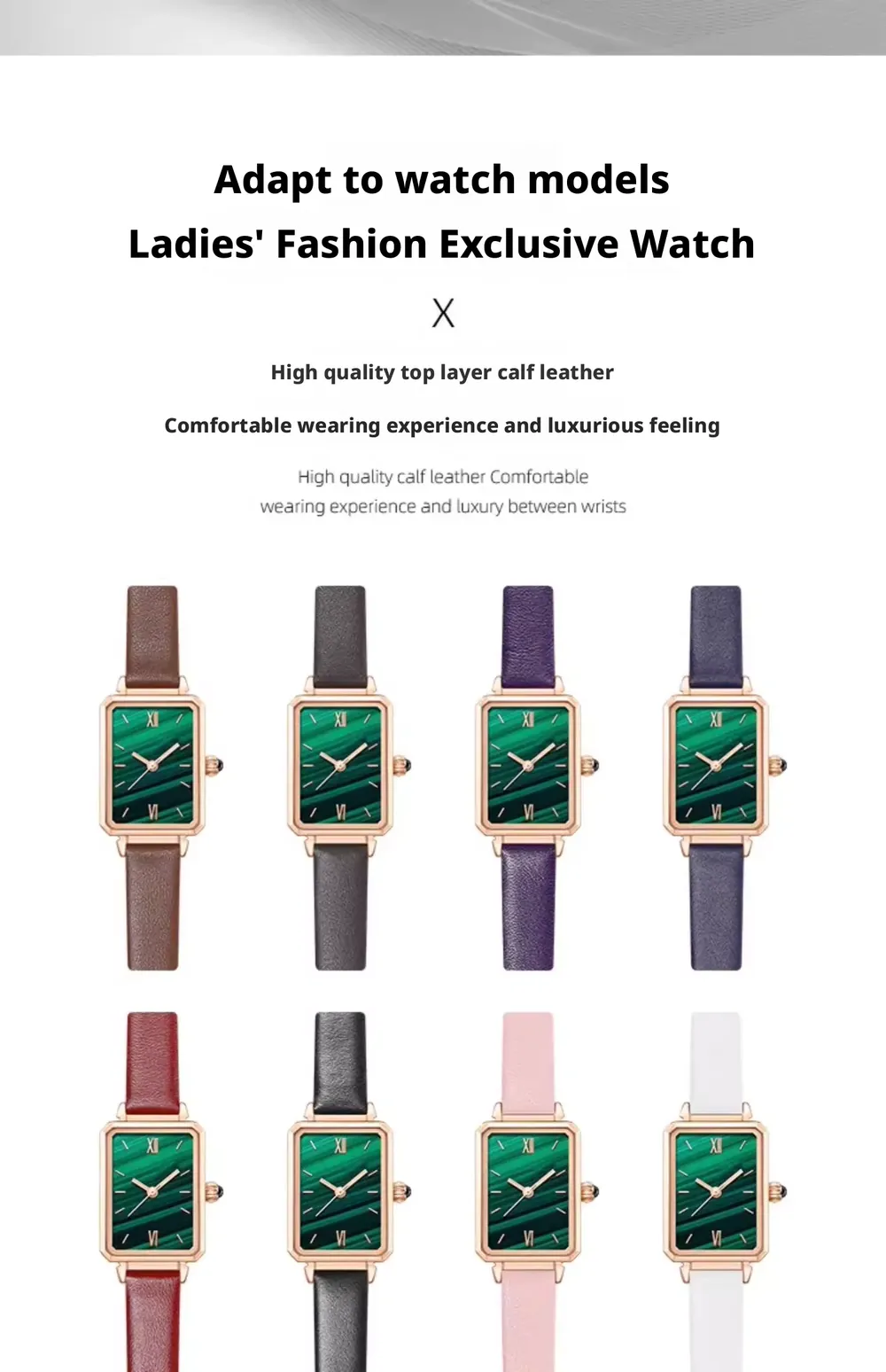 Bracelet montre cuir veau fin 6 à 24 mm étanche